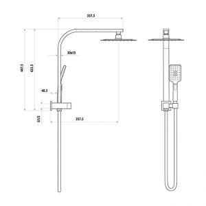 TAPWARE - Liberty Double Shower on Bracket - Black