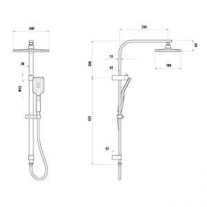 TAPWARE - Liberty Twin Shower on Rail