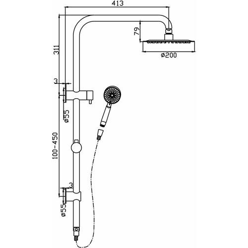 TAPWARE - Logan Round Double Shower on Rail