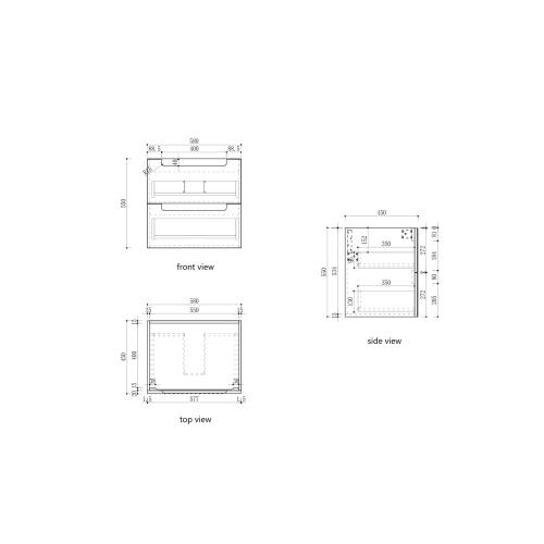 VANITIES - Lovina Tier Wall Hung Vanity w/ Ceramic Top