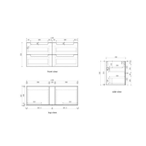 VANITIES - Lovina Tier Wall Hung Vanity w/ Ceramic Top