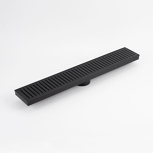 SHOWERS - Matt Black Shower Channel - Slotted Lid