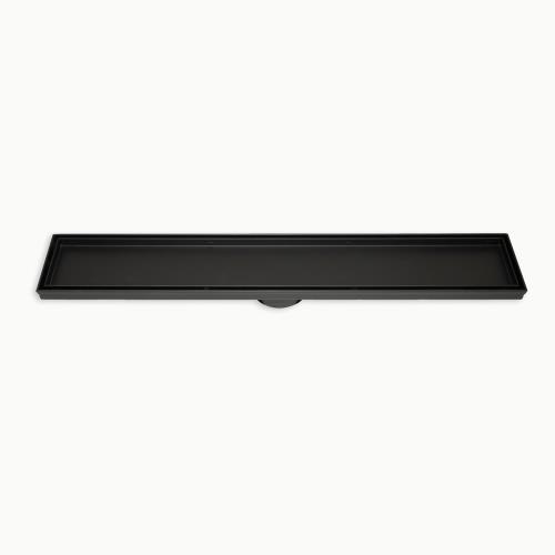 SHOWERS - Matt Black Shower Channel - Tile Insert
