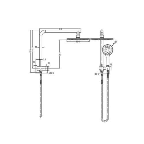 TAPWARE - Mecca Brushed Gold Double Shower on Bracket