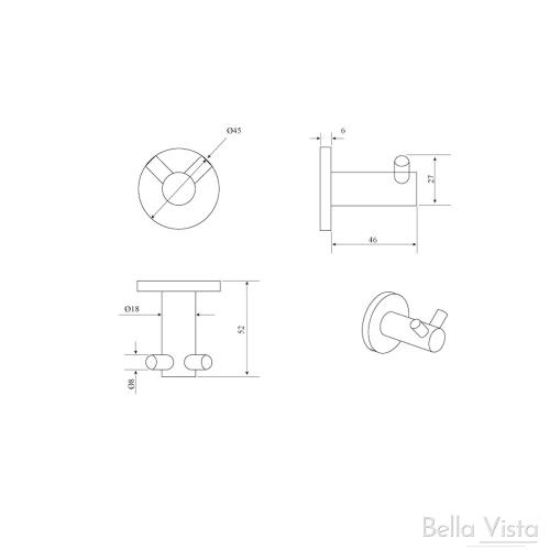 ACCESSORIES - Mica Double Robe Hook