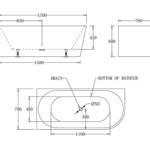 BATHS - Milan Free Standing Corner Bath Tub