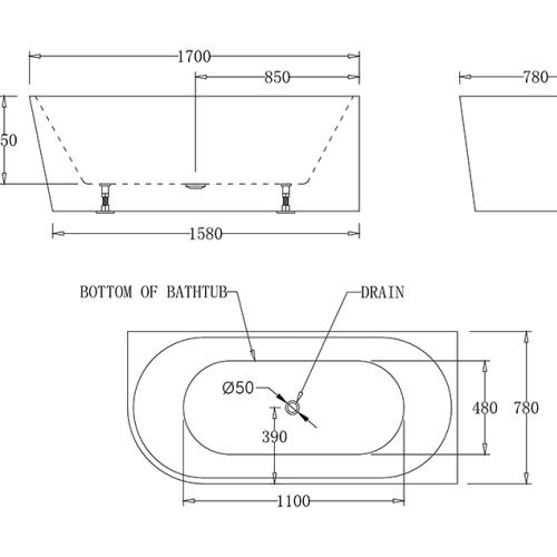 BATHS - Milan Free Standing Corner Bath Tub