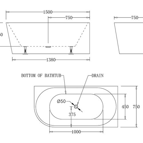 BATHS - Milan Free Standing Corner Bath Tub