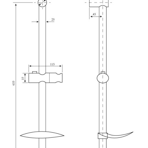 TAPWARE - Molo Shower Rail - Black