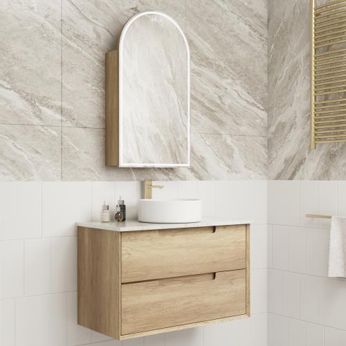 VANITIES - Moreno Wall Hung Vanity w/ Stone Top