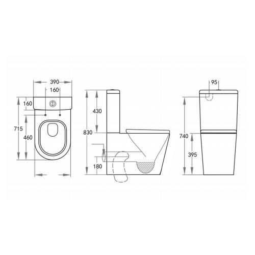 TOILETS - Avery Wall Faced Toilet Suite