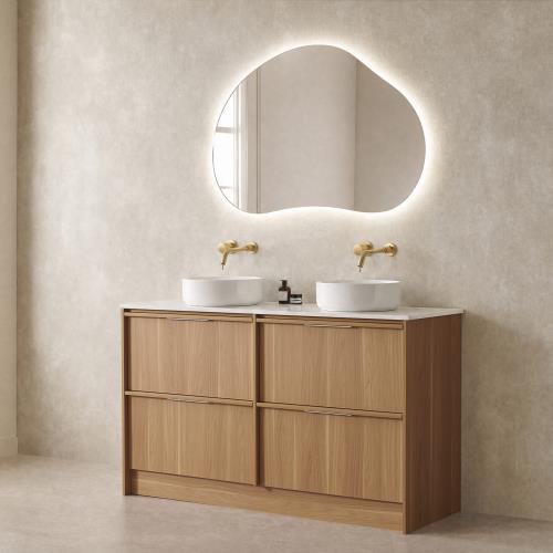 VANITIES - Noma Floor Vanity - Rosewood, 1500mm(Double Bowl)