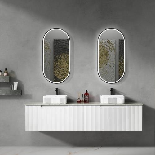 VANITIES - Perla Wall Hung Vanity w/ Stone Top Undermount Bowl