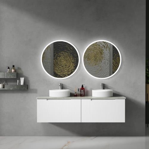 VANITIES - Perla Wall Hung Vanity w/ Stone Top Undermount Bowl