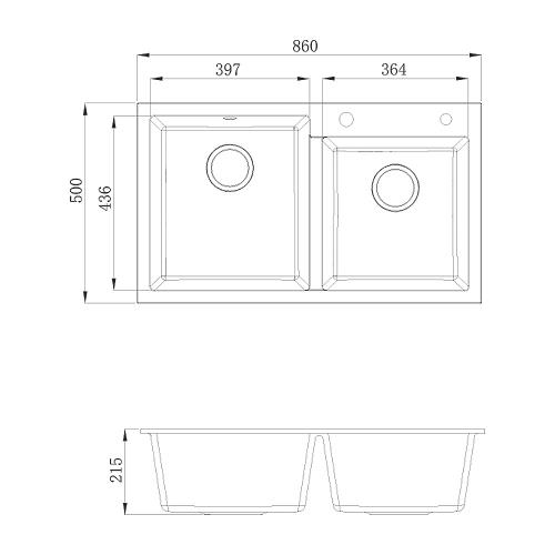 SINKS AND TROUGHS - Sierra Composite Double Bowl Sink