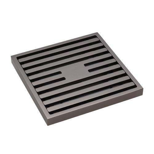 SHOWERS - Slim Square Shower Grate - Gun Metal Grey