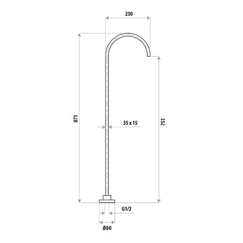 TAPWARE - Square Free Standing Bath Filler