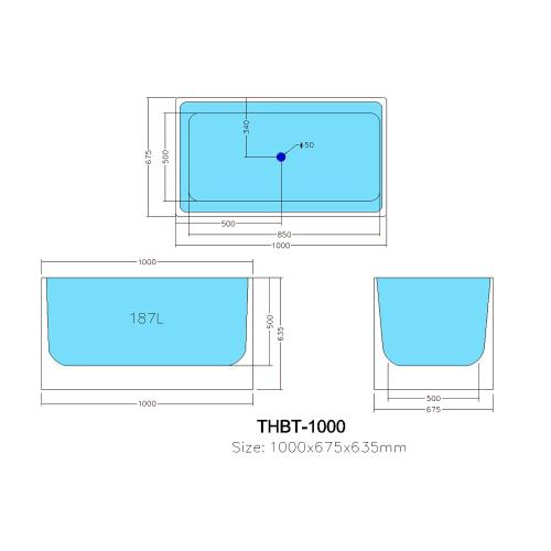 BATHS - THEO Square Free Standing Bathtub