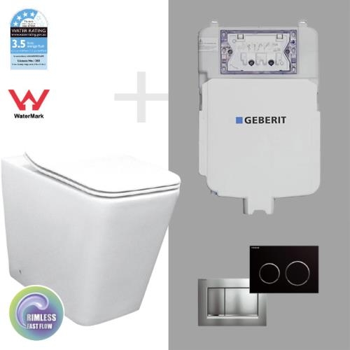 TOILETS - Tony Floor Pan and Geberit In-wall Cistern