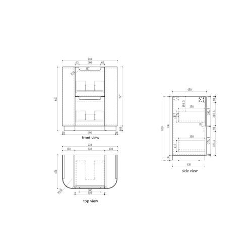 VANITIES - Varcelli Floor Vanity Cabinet Only