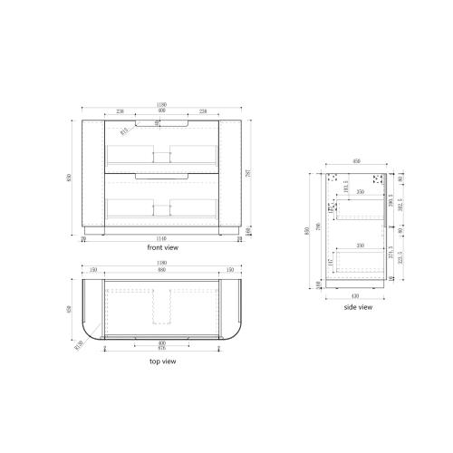 VANITIES - Varcelli Floor Vanity Cabinet w/ Stone Top