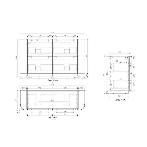 VANITIES - Varcelli Floor Vanity Cabinet w/ Stone Top