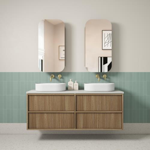 VANITIES - Venetta Fluted Framed Vanity Range - 1500mm(Double Bowl), 1500mm(Single Bowl)