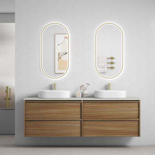 VANITIES - Venetta Framed Wall Hung Vanity - 1800mm(Double Bowl)
