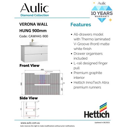 VANITIES - Verona Wall Hung Vanity