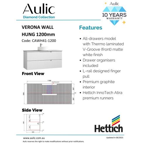 VANITIES - Verona Wall Hung Vanity