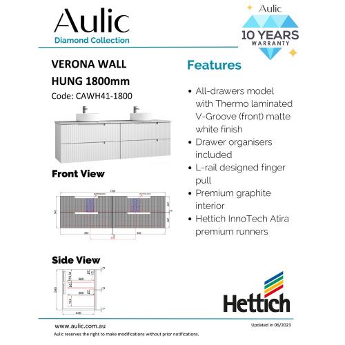 VANITIES - Verona Wall Hung Vanity