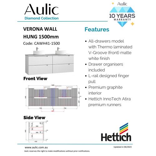 VANITIES - Verona Wall Hung Vanity