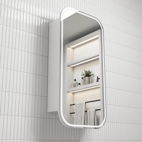 MIRRORS AND CABINETS - Vienna LED Shaving Cabinet Matt White