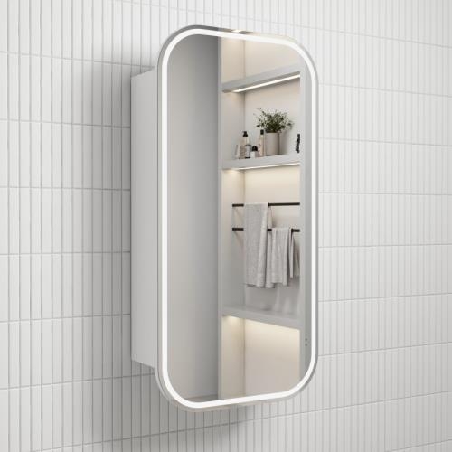 MIRRORS AND CABINETS - Vienna LED Shaving Cabinet Matt White