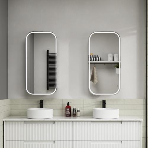 MIRRORS AND CABINETS - Vienna LED Shaving Cabinet Matt White