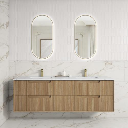 VANITIES - Voulari Framed Wall Hung Vanity - 1800mm(Double Bowl)
