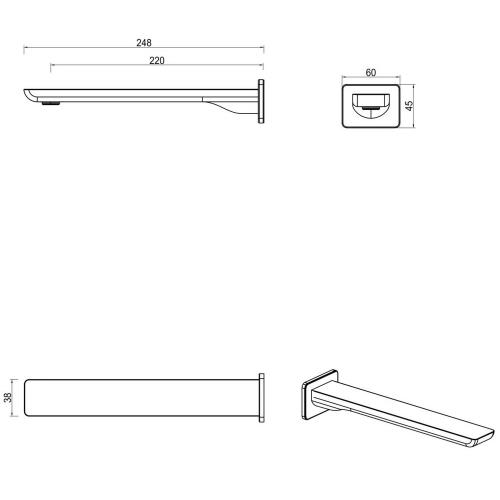 TAPWARE - Tiago Bath Spout - Black